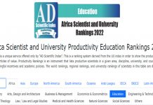 Africa Scientist and University Productivity Education Rankings 2021